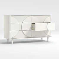Roselle White Wood Wide 6-Drawer Dresser