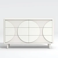 Roselle White Wood Wide 6-Drawer Dresser