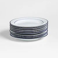 Roulette Blue Band Salad Plates, Set of 8