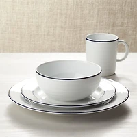 Roulette Blue Band Salad Plates, Set of 8