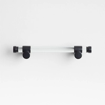 Round Acrylic Black Cabinet Drawer Bar Pull 4"