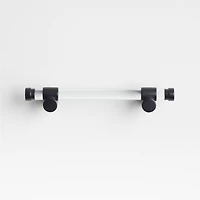 Round Acrylic Black Cabinet Drawer Bar Pull 4"