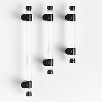 Round Acrylic Black Cabinet Drawer Bar Pull 4"