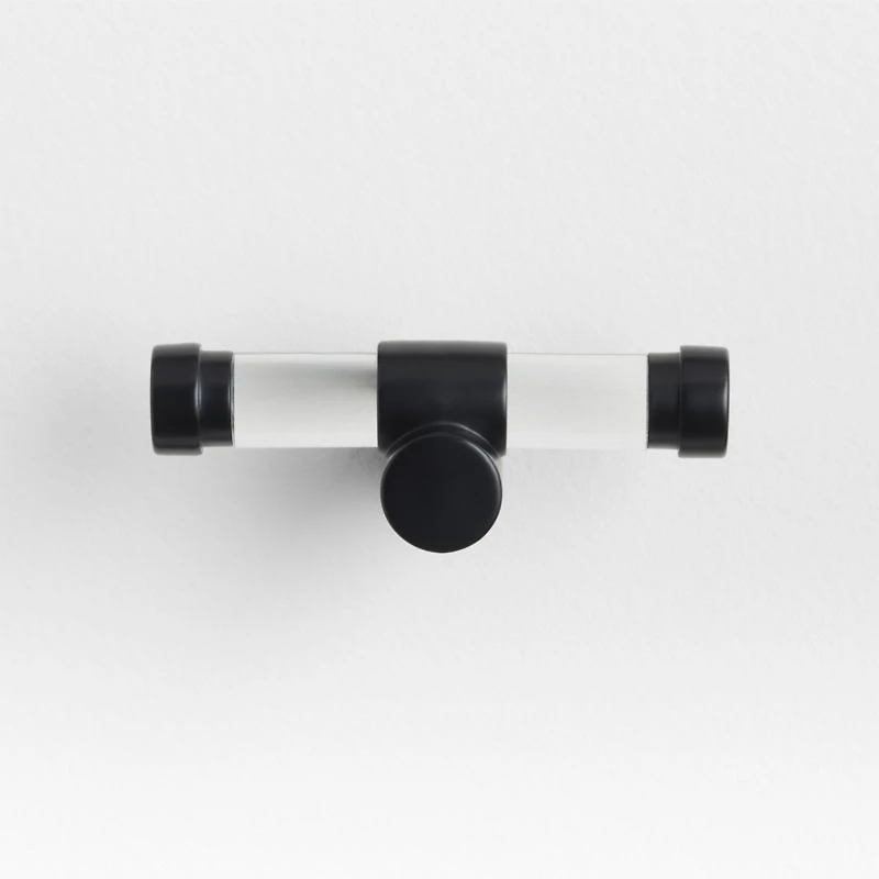 Round Acrylic Black Cabinet Knob