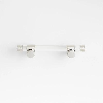 Round Acrylic Chrome Silver Cabinet Drawer Bar Pull 3"