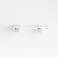 Round Acrylic Chrome Silver Cabinet Drawer Bar Pull 3"