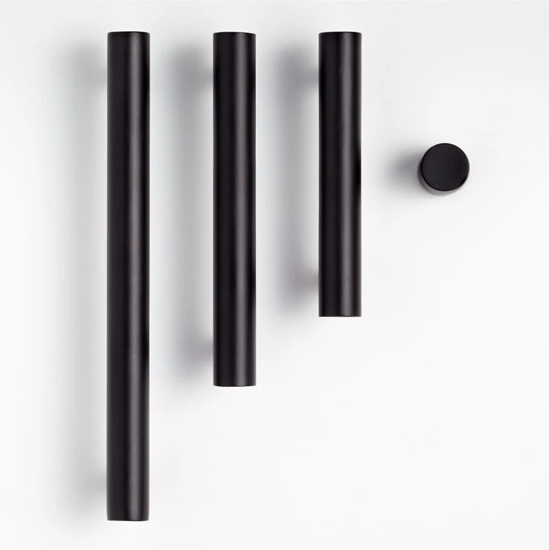 Round 4" Matte Black Bar Pull