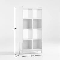Rue White Wood 8-Cube Bookcase