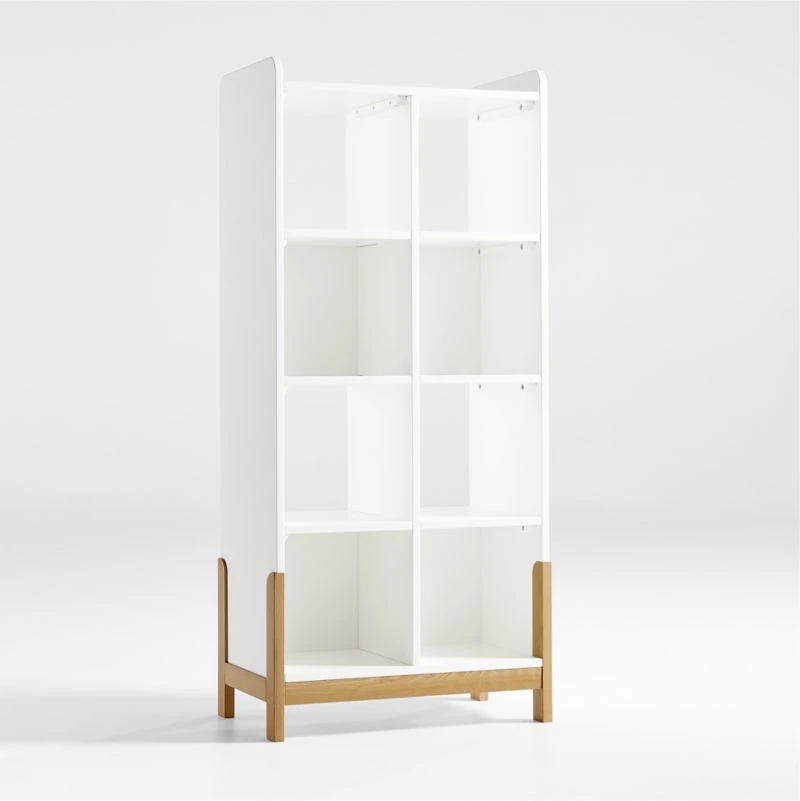 Rue White Wood 8-Cube Bookcase