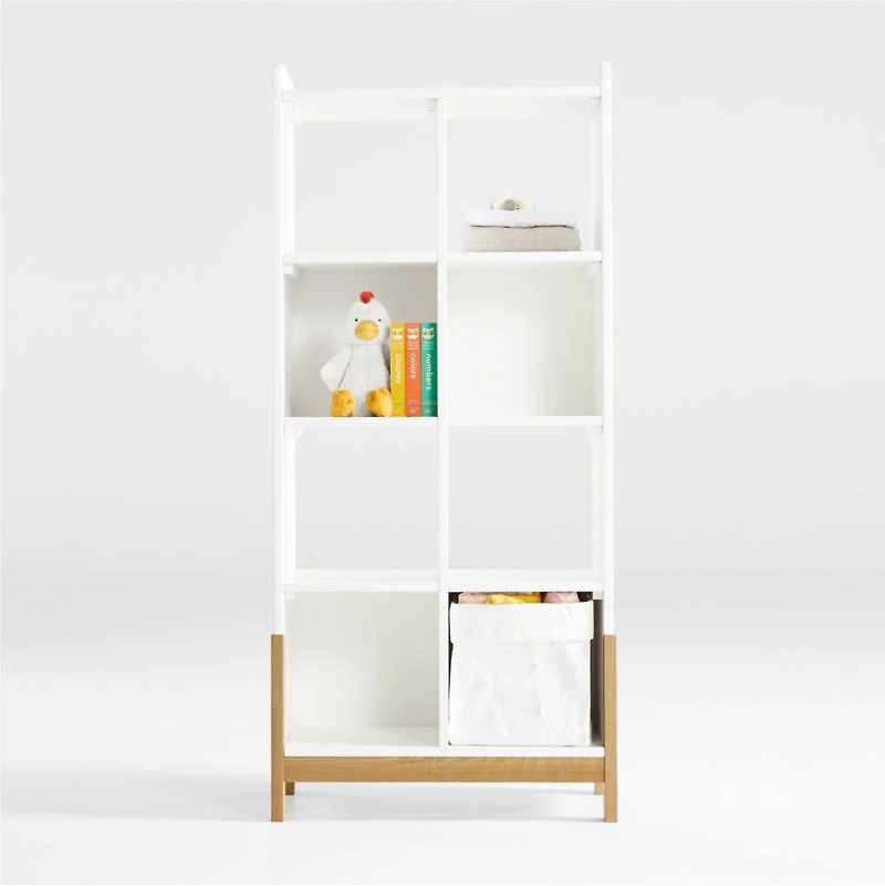Rue White Wood 8-Cube Bookcase