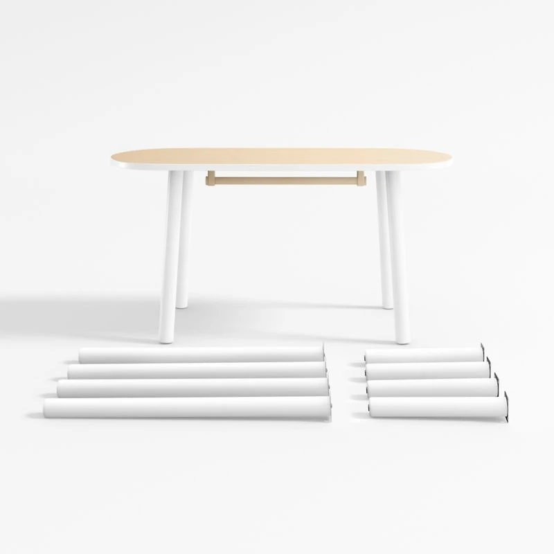 Rue White Wood Kids Play Table, Leg Set & Paper Roll Holder