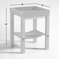 Shinola Runwell Leather and Wood End Table with Shelf