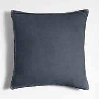 Ruched Jacquard Organic Cotton 20"x20" Midnight Navy Throw Pillow Cover