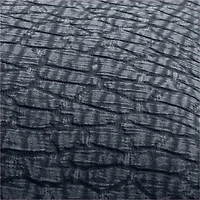 Ruched Jacquard Organic Cotton 20"x20" Midnight Navy Throw Pillow Cover