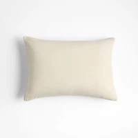 Ruched Jacquard Organic Cotton 22"x15" Travertine Beige Throw Pillow Cover