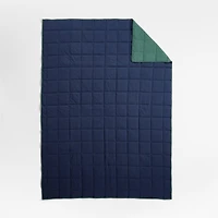 Comfy Tee Navy Blue Reversible Organic Cotton Jersey Kids Twin Quilt