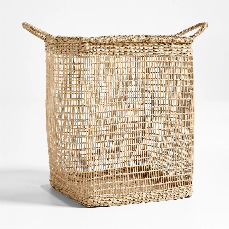 Rybak Medium Square Woven Decorative Blanket Basket