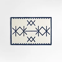 Ryka Responsibly Sourced Wool Navy Geometric Kids Rug 4x6