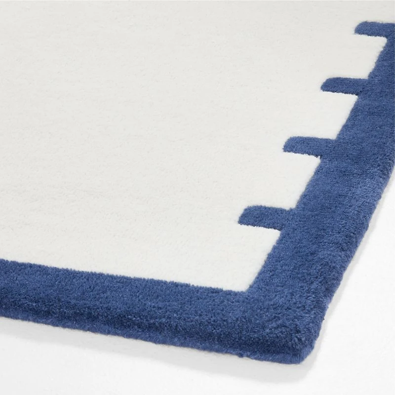 Ryka Responsibly Sourced Wool Navy Geometric Kids Rug 4x6