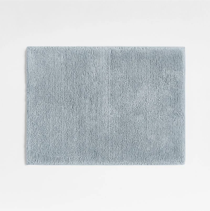 Rylan Organic Cotton Mist Blue Bath Mat 18"x24"