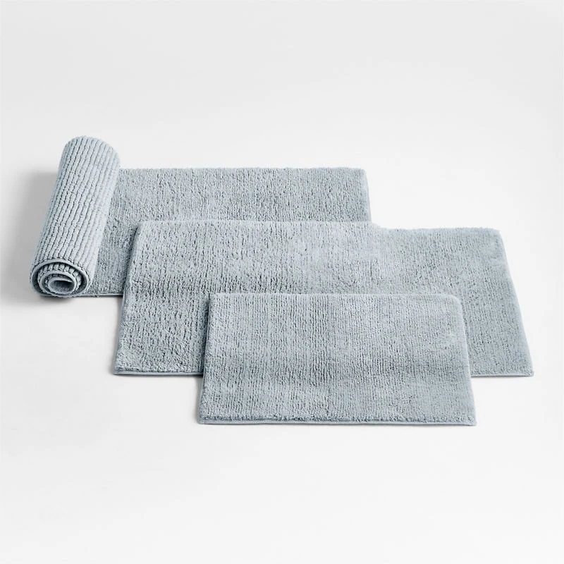 Rylan Organic Cotton Mist Blue Bath Mat 18"x24"
