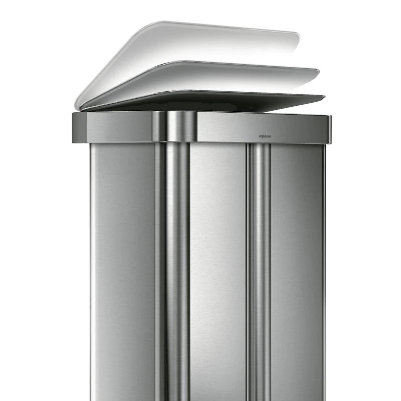 Simplehuman 58 Liter Recycling Kitchen Trash Can with Liner Pocket, Brushed Stainless Steel