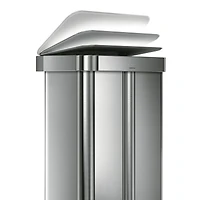 Simplehuman 58 Liter Recycling Kitchen Trash Can with Liner Pocket, Brushed Stainless Steel
