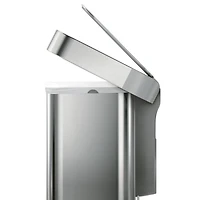 Simplehuman 58 Liter Recycling Kitchen Trash Can with Liner Pocket, Brushed Stainless Steel
