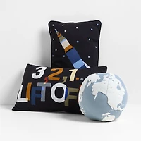 Smithsonian "321 Lift Off!" Embroidered Kids Throw Pillow