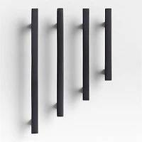 Square Edge 5" Matte Black Cabinet Drawer Bar Pull