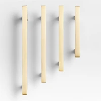 Square Edge 5" Brushed Brass Cabinet Drawer Bar Pull