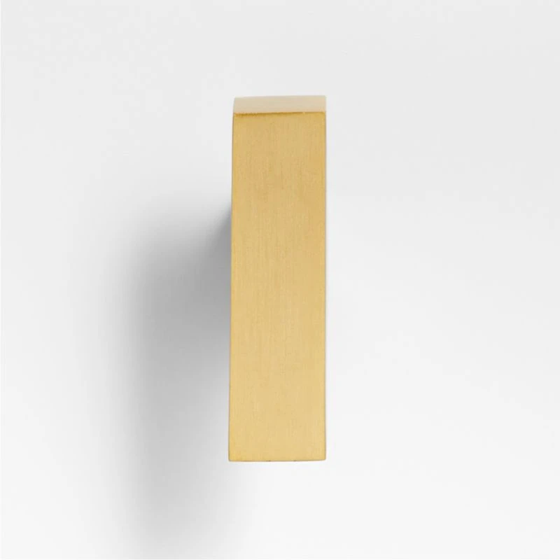 Square Edge Brushed Brass Cabinet Knob