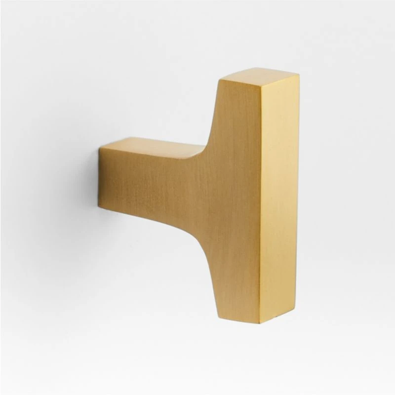 Square Edge Brushed Brass Cabinet Knob