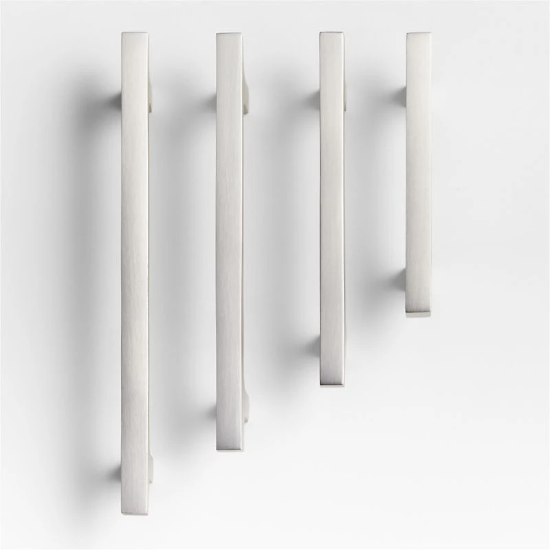 Square Edge 3" Brushed Nickel Cabinet Drawer Bar Pull