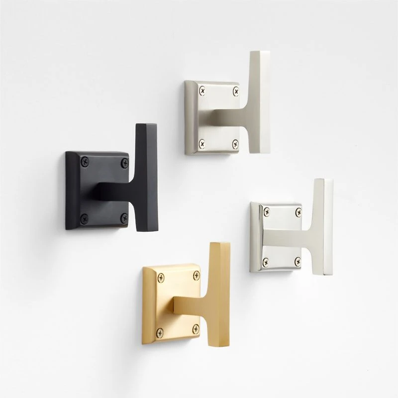 Square Edge Matte Black Bathroom Towel Hook