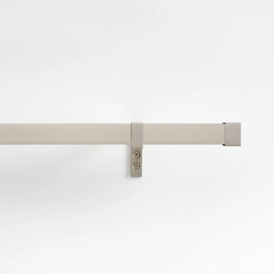 Brushed Nickel 1" Square Curtain Rod and End Cap Finials Set 88"-120"
