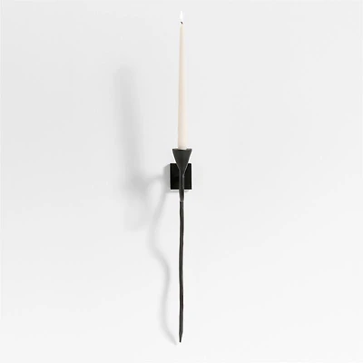 Sacré Black Metal Wall Sconce Taper Candle Holder by Athena Calderone
