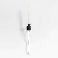 Sacré Black Metal Wall Sconce Taper Candle Holder by Athena Calderone