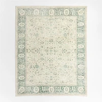 Sadira Green Floral Washable Area Rug 4'x6'