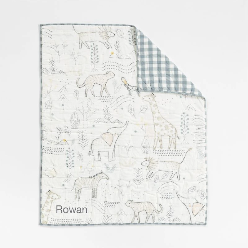 Safari Friends Gauze Organic Cotton Baby Crib Quilt