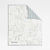 Safari Friends Gauze Organic Cotton Baby Crib Quilt