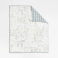 Safari Friends Gauze Organic Cotton Baby Crib Quilt
