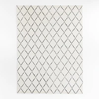 Safi Diamond Moroccan White & Black Area Rug 6'x9'