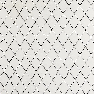 Safi Diamond Moroccan White & Black Area Rug 6'x9'