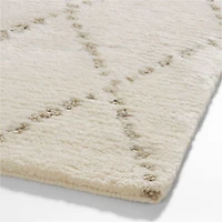 Safi Diamond Moroccan White & Olive Green Area Rug 10'x14'