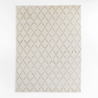 Safi Diamond Moroccan White & Olive Green Area Rug 10'x14'