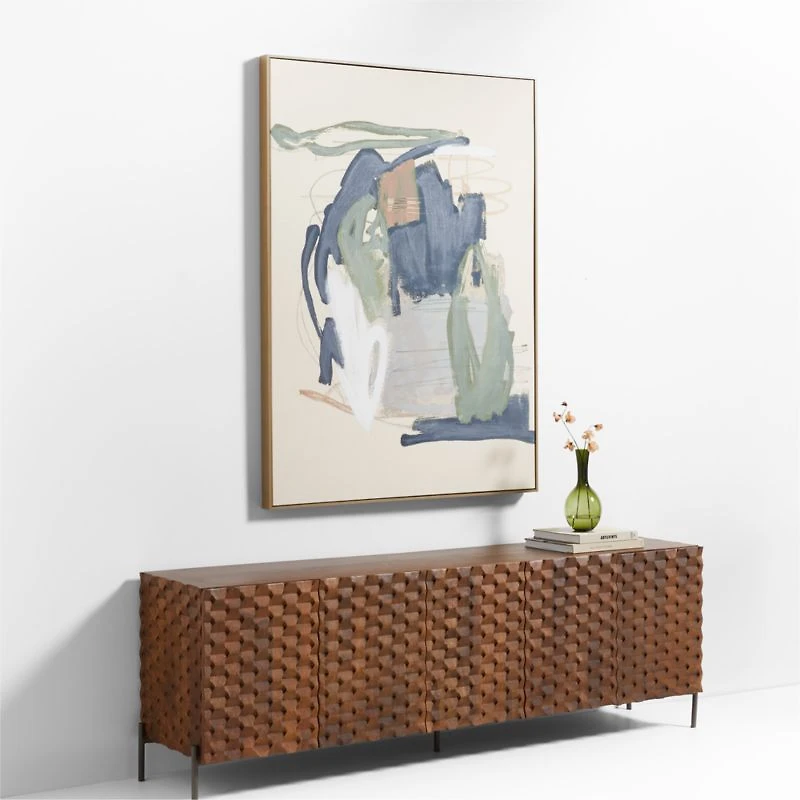 "Sage Advice" Framed Light Green Wall Art Print 45"x61" by April Sanders