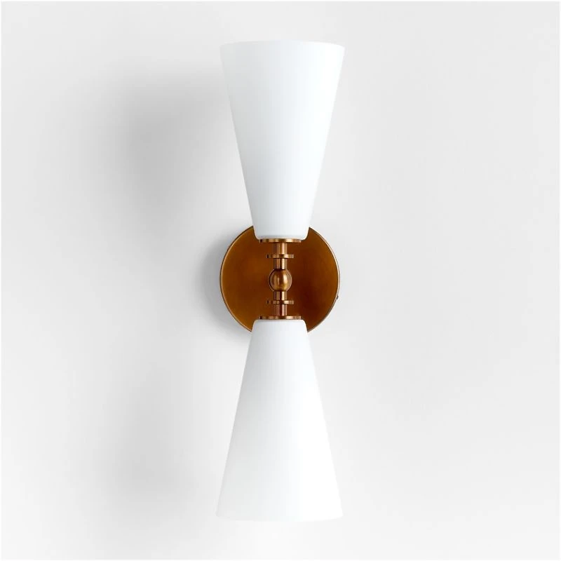 Saintes 2-Light Brass and Glass Wall Sconce Light