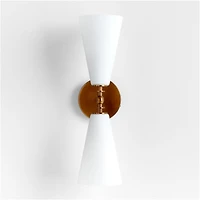 Saintes 2-Light Brass and Glass Wall Sconce Light