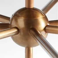 Saintes Oversized Two-Tiered Brass Mid-Century Chandelier Light